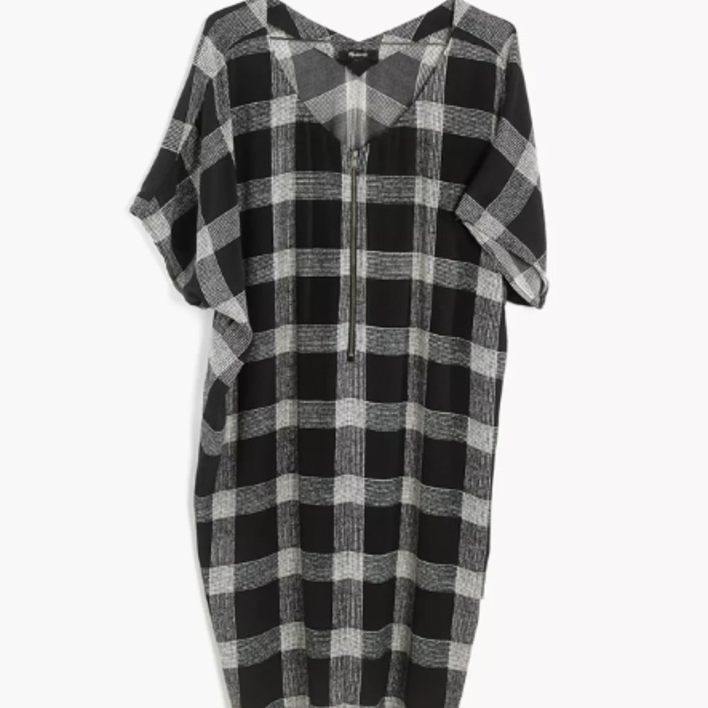 Madewell Zip Front Plaid Dress